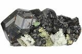 Andradite Garnet Cluster with Fluorapatite Crystals - China #182831-1